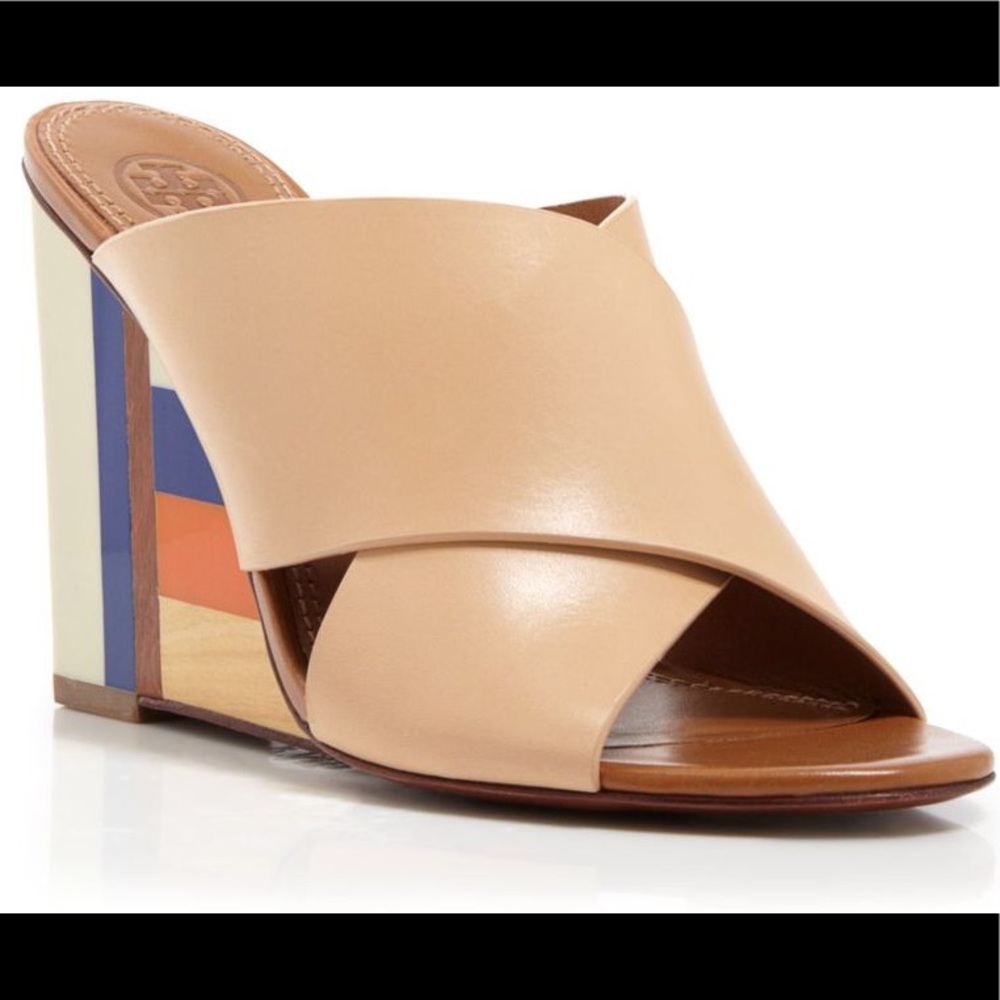 NWT Tory Burch Crisscross Mule Color Cube Wedge